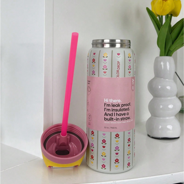 OWALAFreeSip NEW Original 32OZ Insulated Stainless Steel Water Bottle With Straw Sports Water Bottle