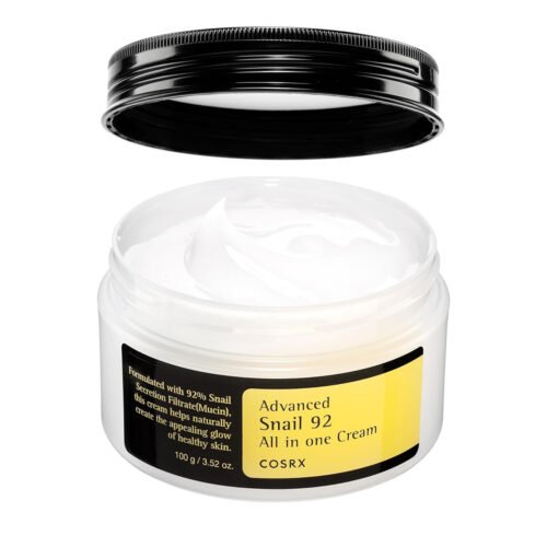 COSRX Snail Mucin 92% Face Moisturizer, Lightweight Moisturing Cream for Soft, Glowy Skin, 3.52 Oz