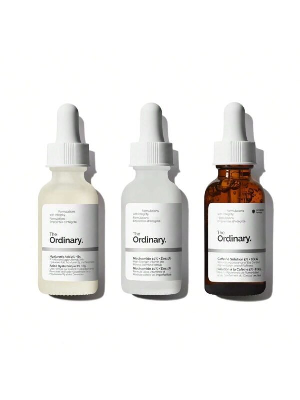 The Ordinary Most Loved Collection For Even Skin Tone and Texture - Skin Care Bundle Set - Hyaluronic Acid 2% + B5, Niacinamide 10% + Zinc 1%, Ordinary Caffeine Solution 5% + EGCG