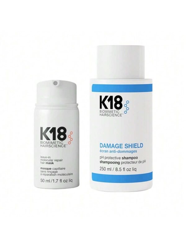 K18 Damage Shield Protective Shampoo + Leave-In Molecular Hair Mask, Reduces Frizziness & Tangles, Maintains Hair Health, Repairs Dry or Damaged Hair