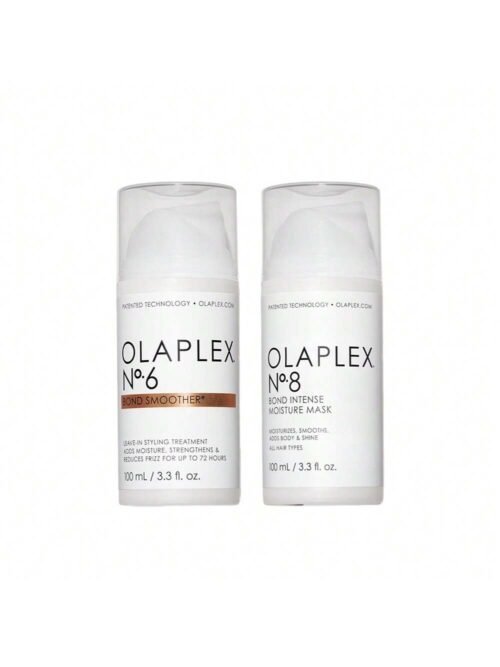 Olaplex Smoother Kit: No. 6, 8, Leave-In Styling Hair Cream Treatment, Smooths, Conditions, & Strengthens, Frizz Control for Up to 72 Hours, For All Hair Types
