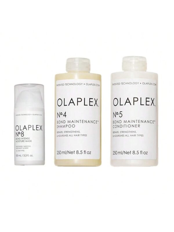Olaplex Wash and Shine Hair Kit: No. 4, 5, 8, Shampoo & Conditioner Set to Cleanse, Hydrate, & Control Frizz Up to 72 Hours, No.8 Bond Intense Moisture Mask For All Hair Types