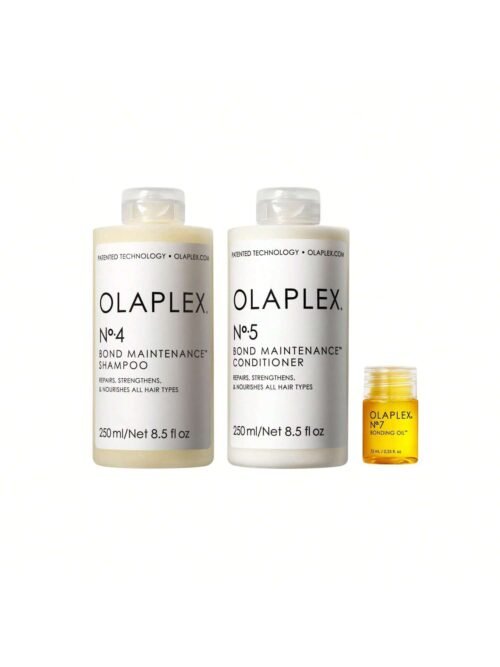 Olaplex Wash and Shine Hair Kit: No. 4, 5, 7, Shampoo & Conditioner Set to Cleanse, Hydrate, & Control Frizz Up to 72 Hours, Bonding Oil for Shine & Protect, For All Hair Types