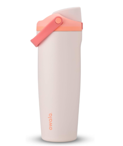 Owala FreeSip Sway Insulated Stainless Steel Water Bottle with Two-Way Spout, Built-In Straw and Bucket Handle, Made for Travel, School, and Sports, 30oz, BPA Free, Leak Proof, Sparkling Sherbet