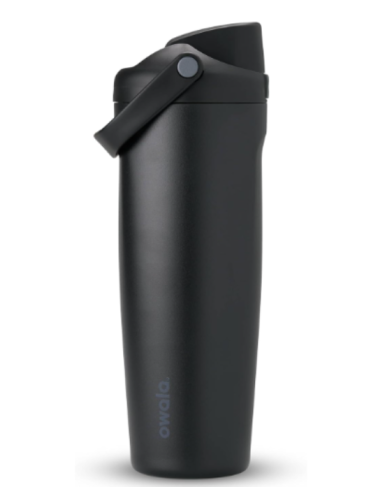 Owala FreeSip Sway Insulated Stainless Steel Water Bottle with Two-Way Spout, Built-In Straw and Bucket Handle, Made for Travel, School, and Sports, 30oz, BPA Free, Leak Proof, Very, Very Dark