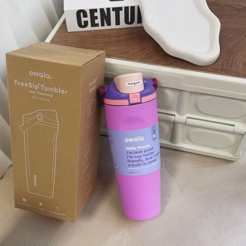 Owala FreeSip Sway Insulated Stainless Steel Water Bottle with Two-Way Spout, Built-In Straw and Bucket Handle, Made for Travel, School, and Sports, 30oz, BPA Free, Leak Proof, Beach House