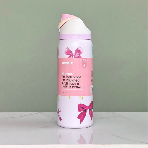 OWALA 32OZ Water Bottle With Straw, Insulated Stainless Steel Tumbler, 24hrs Cold, Lock Lid, for Sports Travel School