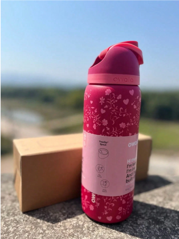 OWALA 32OZ Water Bottle With Straw, Insulated Stainless Steel Tumbler, 24hrs Cold, Lock Lid, for Sports Travel School