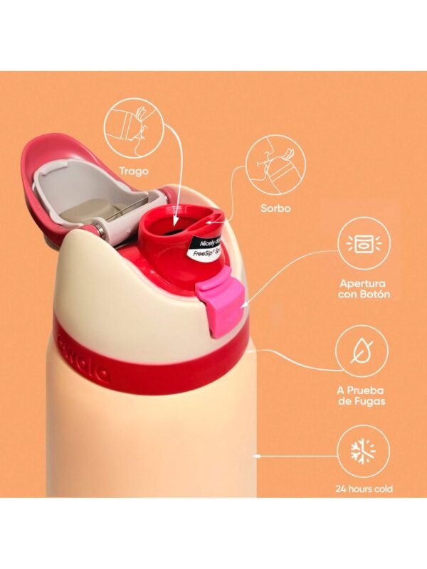 OWALA 32OZ Water Bottle With Straw, Insulated Stainless Steel Tumbler, 24hrs Cold, Lock Lid, for Sports Travel School，Color: Orange