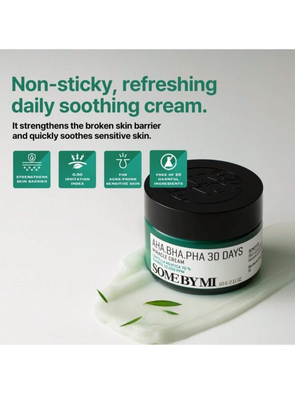 AHA BHA PHA 30 Days Miracle Cream - 2.02oz, 60ml - Mild Exfoliating Salicylic Acid & Centella Face Moisturizer for All Skin Types - Daily Soothing & Clarifying Face Cream - Korean Skin Care