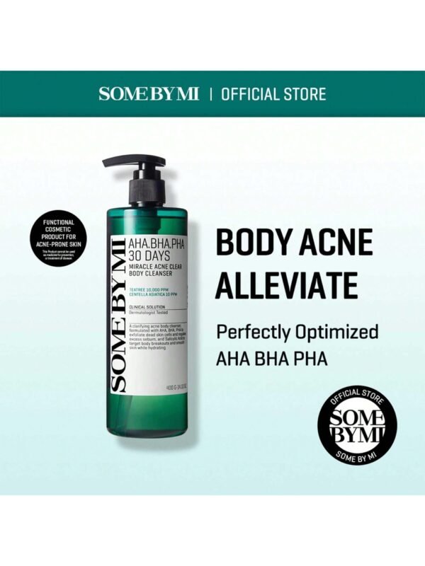 30 Days Miracle Set: AHA BHA PHA Toner (150ml) + Body Cleanser (400ml) - Korean Skin Care for All Skin Types, Daily Pore Care & Oil Control with 2% Niacinamide, Deep Cleansing & Soothing Formula