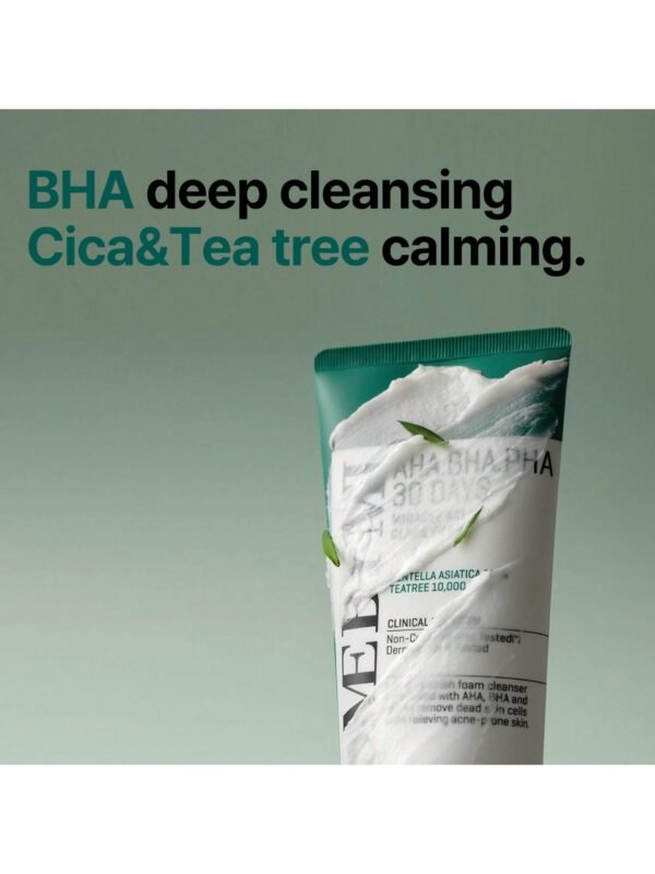 Korean AHA BHA PHA Acne Cleanser Foam | 30 Days Miracle for Acne Prone Skin | Salicylic Acid Face Wash, Exfoliation & Sebum Control | 100ml Non-Drying, Remove blackheads