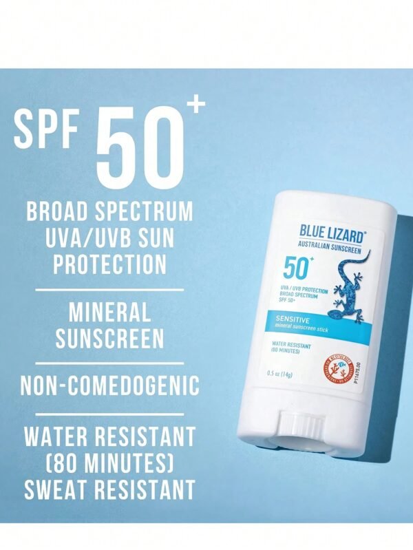 BLUE LIZARD Moisturizing Stick, Brighten skin, Easy to Apply, Create a More Even-Looking Skin Tone, Fragrance Free, 0.5 Oz