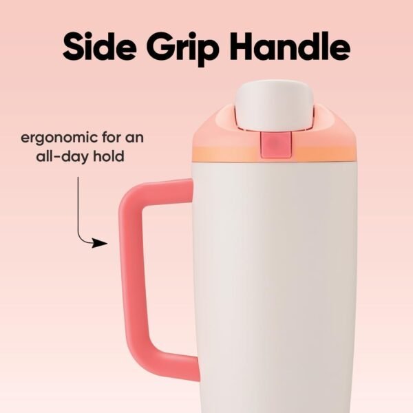 Owala FreeSip Tumbler - Stainless Steel-40-oz.-Orange/Tan(Sparkling Sherbet)