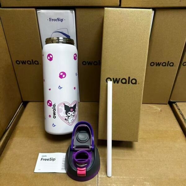 OWALAFreeSip NEW Original 32OZ Insulated Stainless Steel Water Bottle With Straw Sports Water Bottle