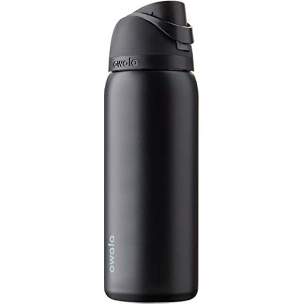 Owala FreeSip Insulated Stainless Steel Water Bottle with Straw, BPA-Free Sports Water Bottle, Great for Travel, 32 Oz, Very, Very Dark