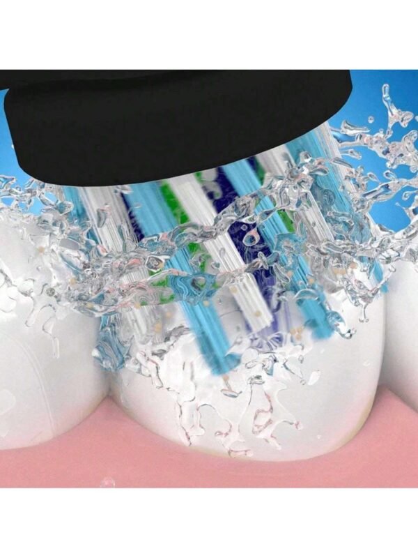 Crossaction Electric Toothbrush Replacement Brush Head Refills, Black , 4 Count