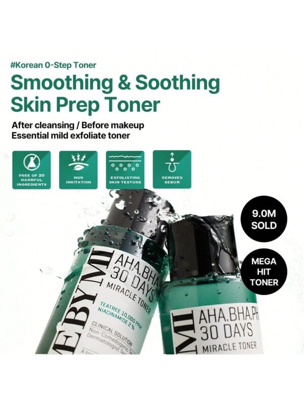 Skincare Set: AHA BHA PHA 30 Days Miracle Toner (150ml) + Retinol Intense Reactivating Serum (30ml) – Refines Skin Texture,Korean Skin Care with Salicylic Acid, 2% Niacinamide, Bakuchiol, Suitable for All Skin Types