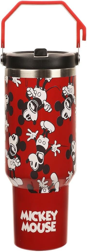 Disney Mickey Mouse All-Over Character Print Red 40 Oz Stainless Steel Water Bottle