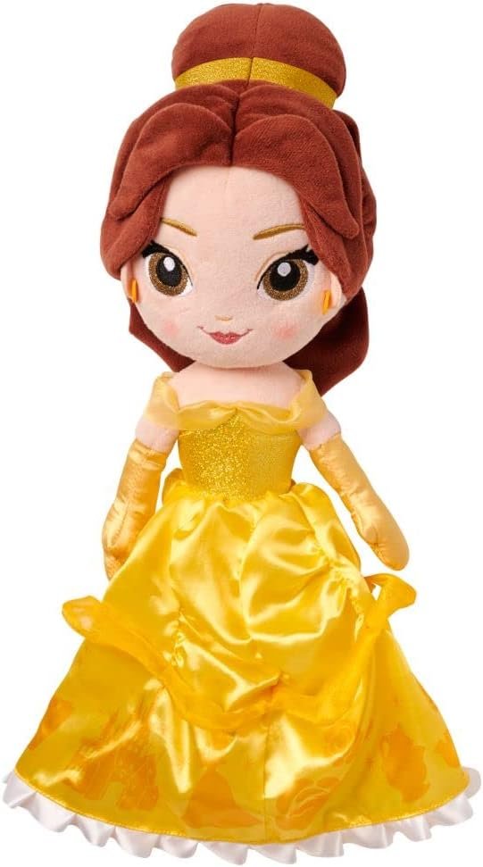 Disney Official Princess Plush Doll, Belle from Beauty and The Beast, Medium 14 Inches, Soft Plushy with Embroidered Features, Princess Toys for Girls, Disney Dolls, Stuffed Animals for Girls