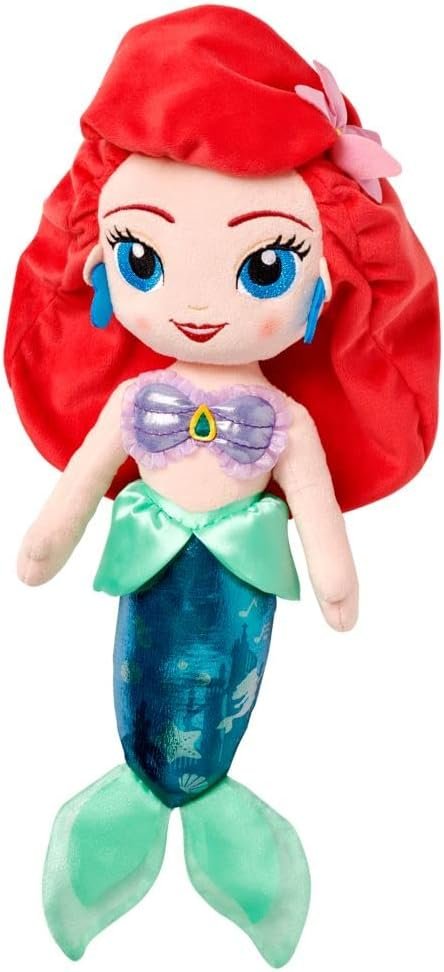 Disney Official Princess Plush Doll, Ariel from The Little Mermaid, Medium 14 Inches, Soft Plushy with Embroidered Features, Princess Toys for Girls, Disney Dolls, Stuffed Animals for Girls