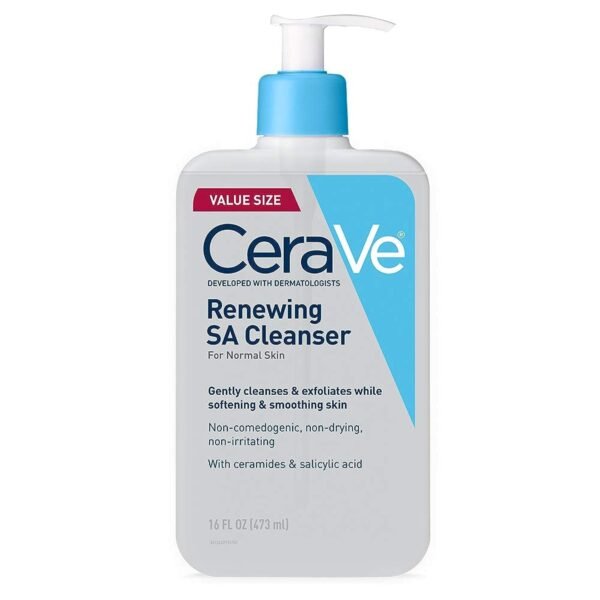 CeraVe Renewing Salicylic Acid Cleanser, Formulated With Hyaluronic Acid, Niacinamide, & Ceramides, Gentle BHA Exfoliating Face Wash Smooths