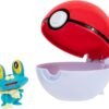 Pokémon PKW3133 - Clip'n'Go Poké Balls - Froxy & Pokéball, Official Pokéball with 5 cm Figure Red Ball