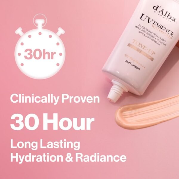 d'alba Piedmont Waterfull Tone-Up Sunscreen Serum BROAD SPECTRUM SPF 50 + Korean Sunscreen for Face, All Skin Tones, Sweat Proof Formula (1.69 fl.oz.)