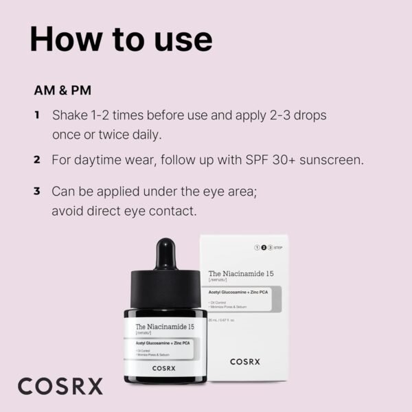 COSRX 15% Niacinamide Face Serum, 0.67 fl oz, Pore Minimizer Serum for Face, Even Skin Tone
