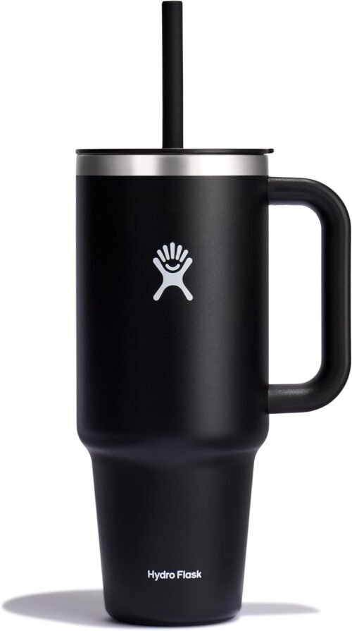 Hydro Flask Travel Tumbler with Handle, Lid and Straw - Insulated Stainless Steel in 40 Oz Trillium