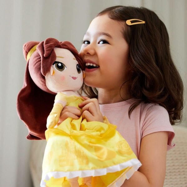 Disney Official Princess Plush Doll, Belle from Beauty and The Beast, Medium 14 Inches, Soft Plushy with Embroidered Features, Princess Toys for Girls, Disney Dolls, Stuffed Animals for Girls