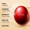 TIRTIR Mask Fit Red Cushion Foundation | Full coverage, Weightless, Skin fit, Satin Glow Finish, Korean Makeup BB Foundation, beauty, Tattoo cover up, Buildable (#23N Sand, 0.63 Fl Oz)