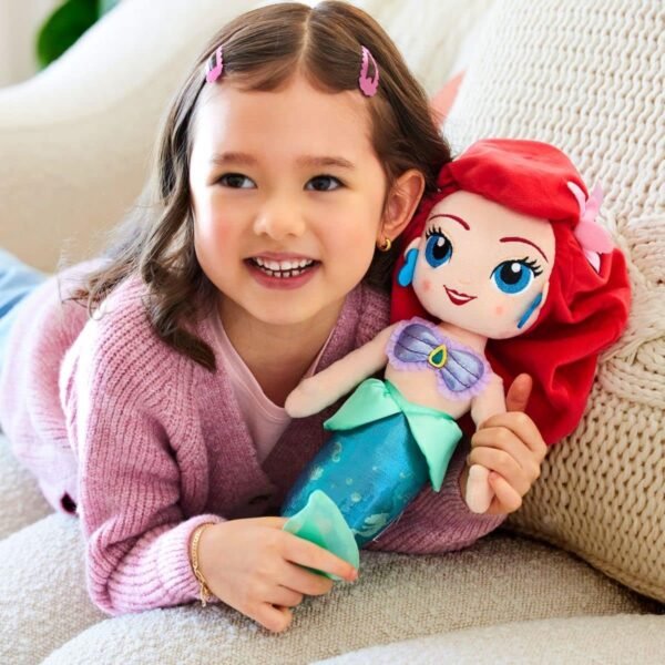 Disney Official Princess Plush Doll, Ariel from The Little Mermaid, Medium 14 Inches, Soft Plushy with Embroidered Features, Princess Toys for Girls, Disney Dolls, Stuffed Animals for Girls