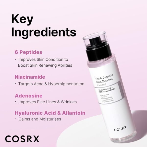 COSRX 6X Peptide Collagen Booster Toner Serum with Copper Peptides, Niacinamide & Hyaluronic Acid Skin Renewal Boosting Facial Essence for All Skin Types, 5.07 Fl.Oz