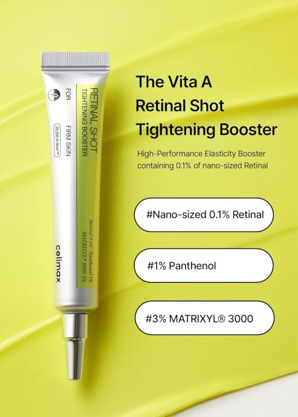celimax The Vita A Retinal Shot Tightening Booster | 0.1% Retinal, Pore Minimizer, Wrinkles & Fine Lines, Firmer Skin, 15ml
