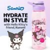 Sanrio Hello Kitty and Friends Kuromi Cherry Hearts Water Bottle with Screw-On Lid, 28 Ounces