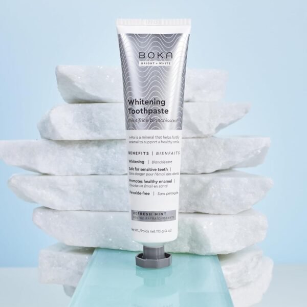 Boka Fluoride Free Toothpaste, Nano Hydroxyapatite Toothpaste, Appropriate for Sensitive Teeth, for Adult, Kids Oral Care - Whitening* Refresh Mint, 4 Fl Oz 1Pk US Manufactured