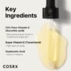 COSRX Pure Vitamin C 23% Serum with Vitamin E & Hyaluronic Acid, Hydrating Facial Serum for Fine Lines, Uneven Skin Tone & Dull Skin, 0.7oz/20g