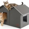 Bedsure Weatherproof Outdoor Cat House-Extra Wide Insulated Feral Cat Shelter with Raised Base in Winter, Waterproof Outside Pet Hideout for Stray Kitty
