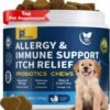 Dogs Allergy & Itch Relief Chews, Dog Probiotics for Itchy Skin and Itchy Ear, Dog Allergy Supplement for Paw Licking, Pet Itching Skin Relief with Colostrum, Fish Oil, Probiotic to Boost Immune 120ct