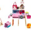 Barbie Doll (11.5-in Blonde) and Pet Boutique Playset with 4 Pets, Color-Change Grooming Feature and Accessories, Great Gift for 3 to 7 Year Olds