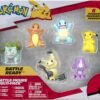 Pokémon Battle Figure 6 Pack-Features 2-Inch Pikachu, Squirtle, Charmander, Bulbasaur, Mimikyu & Toxel-Authentic Details