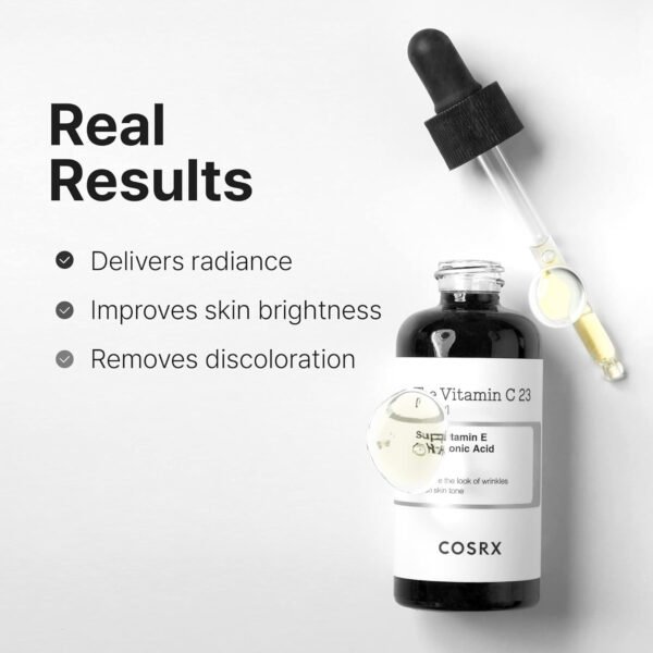 COSRX Pure Vitamin C 23% Serum with Vitamin E & Hyaluronic Acid, Hydrating Facial Serum for Fine Lines, Uneven Skin Tone & Dull Skin, 0.7oz/20g