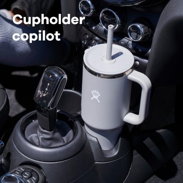 Hydro Flask Travel Tumbler with Handle, Lid and Straw - Insulated Stainless Steel in 40 Oz Trillium