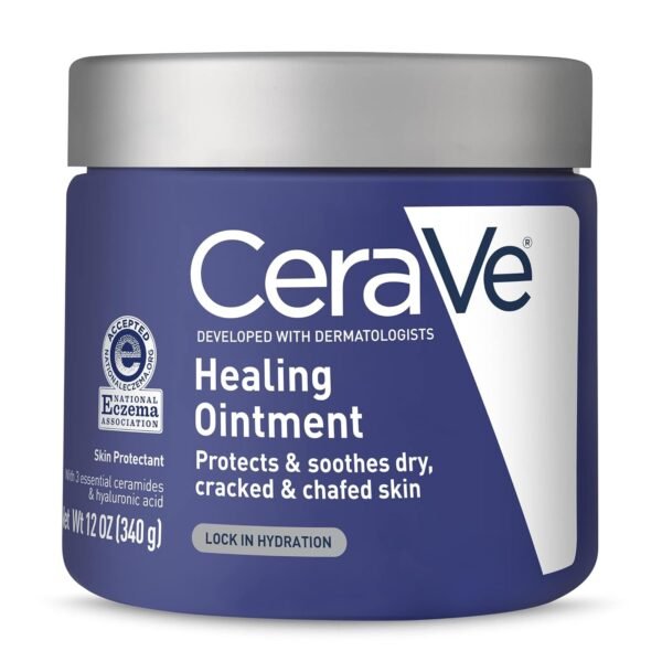 CeraVe Healing Ointment, Hydrating Skin Protectant With Petrolatum, Hyaluronic Acid & Ceramides, Face & Body Skin Barrier Repair For Cracked