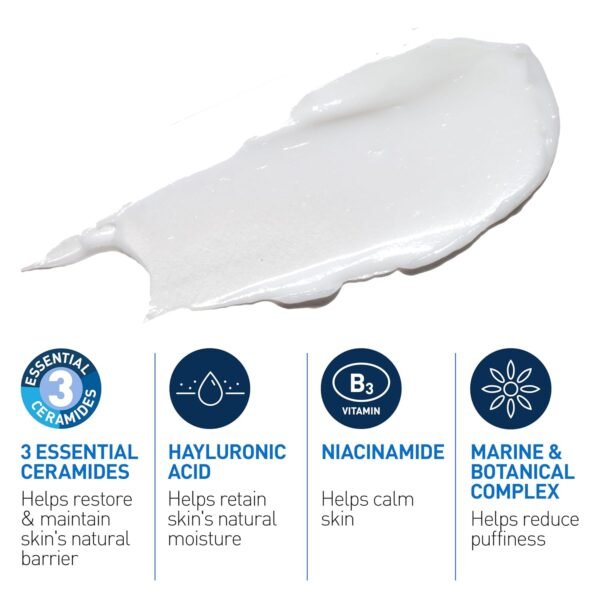 CeraVe Eye Repair Cream, Under Eye Cream For Puffiness And Bags Under Eyes, Hyaluronic Acid + Niacinamide + Marine Botanical Complex, Oil Free & Opthalmologist Tested