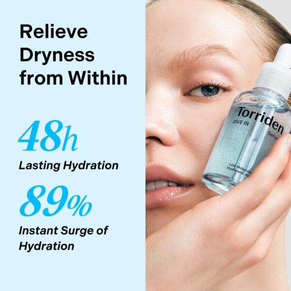Torriden DIVE IN Hyaluronic Acid Serum for Deep Hydration | Korean K-Beauty Glass Skin Plump Glow | Lightweight Fast-Absorbing Face Serum 50ml (1.69 fl.oz.)