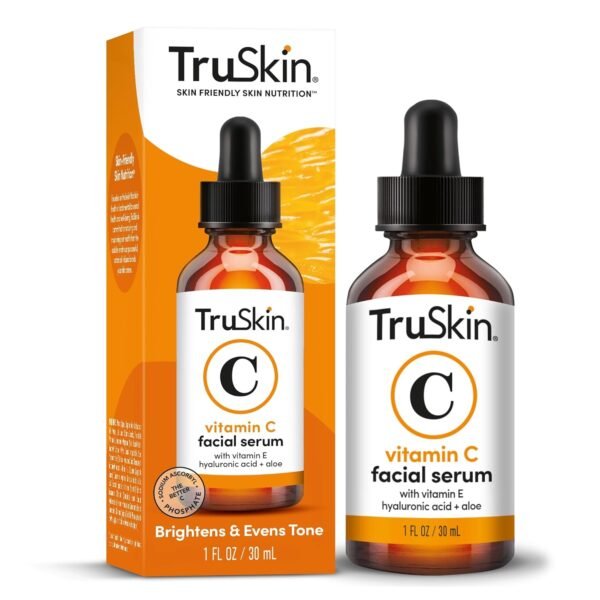TruSkin Vitamin C Serum For Face – Anti Aging Face Serum with Vitamin C, Hyaluronic Acid, Vitamin E – Brightening Formula – Improve Appearance of Dark Spots, Tone, Fine Lines & Wrinkles, 1 Fl Oz