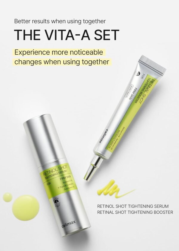 celimax The Vita A Retinal Shot Tightening Booster | 0.1% Retinal, Pore Minimizer, Wrinkles & Fine Lines, Firmer Skin, 15ml