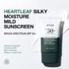 Anua Heartleaf Silky Moisture Mild Sunscreen, Broad Spectrum SPF 50+ with Moisturizing Formula, Lightweight Korean Sunscreen, Natural finish, Vegan, korean skin care 50ml / 1.69 fl. oz.